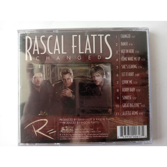 Rascal Flatts - Changed (CD, Factory Sealed) (2012, Big Machine) - Picture 2 of 2